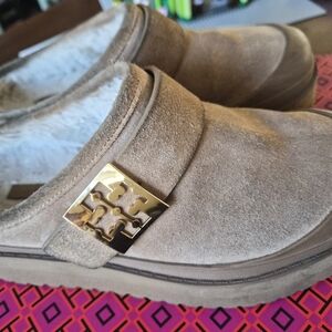Tory Burch Shearling Platform Mules Size 6